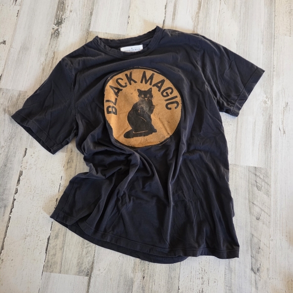 imogene + willie Black Magic Tee Black Cat Orange Small - Picture 2 of 7